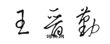 駱恆光王晉勤草書個性簽名怎么寫