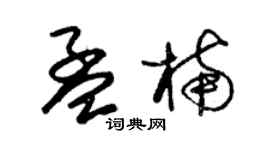 朱錫榮孟楠草書個性簽名怎么寫