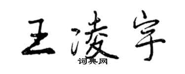 曾慶福王凌宇行書個性簽名怎么寫