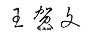 駱恆光王賀文草書個性簽名怎么寫