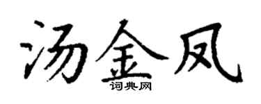 丁謙湯金鳳楷書個性簽名怎么寫