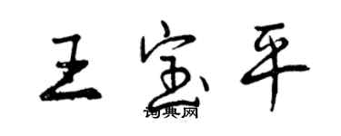 曾慶福王寶平行書個性簽名怎么寫