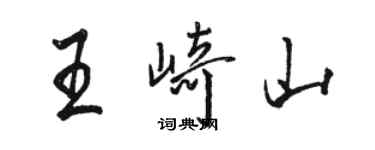 駱恆光王崎山行書個性簽名怎么寫