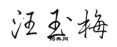 駱恆光汪玉梅行書個性簽名怎么寫