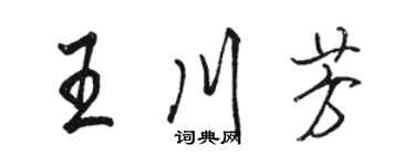 駱恆光王川芳行書個性簽名怎么寫