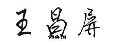 駱恆光王昌屏行書個性簽名怎么寫