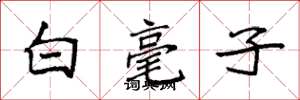 袁強白毫子楷書怎么寫