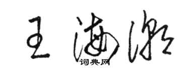 駱恆光王海潮草書個性簽名怎么寫