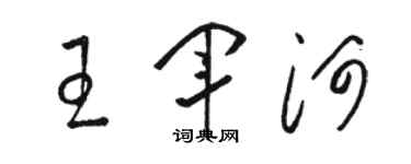 駱恆光王軍河草書個性簽名怎么寫