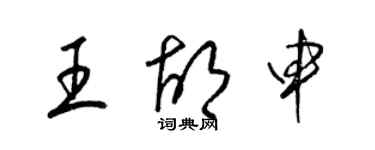 梁錦英王胡申草書個性簽名怎么寫