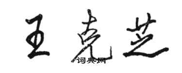 駱恆光王克芝行書個性簽名怎么寫