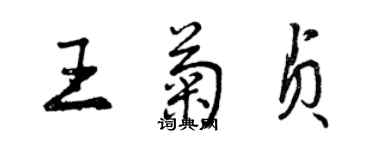 曾慶福王菊貞行書個性簽名怎么寫