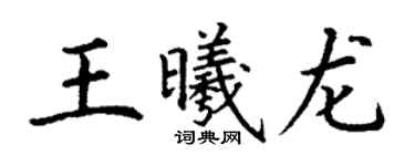 丁謙王曦龍楷書個性簽名怎么寫