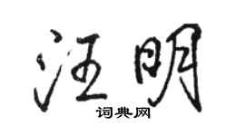 駱恆光汪明行書個性簽名怎么寫