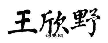 翁闓運王欣野楷書個性簽名怎么寫