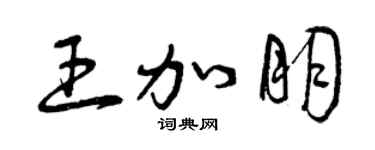 曾慶福王加朋草書個性簽名怎么寫