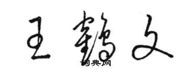 駱恆光王鶴文草書個性簽名怎么寫