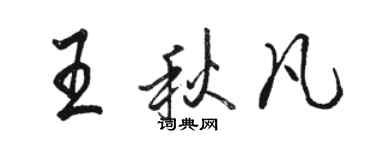 駱恆光王秋凡行書個性簽名怎么寫
