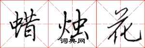 田英章蠟燭花行書怎么寫