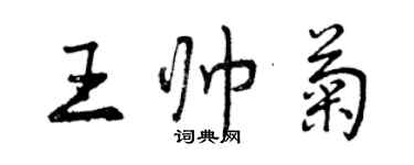 曾慶福王帥菊行書個性簽名怎么寫