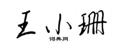 王正良王小珊行書個性簽名怎么寫