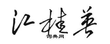 駱恆光江桂英草書個性簽名怎么寫