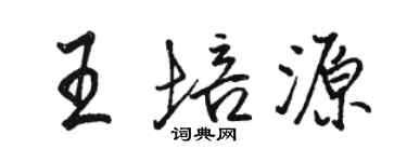 駱恆光王培源行書個性簽名怎么寫