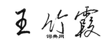 駱恆光王竹霞行書個性簽名怎么寫