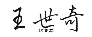 駱恆光王世奇行書個性簽名怎么寫