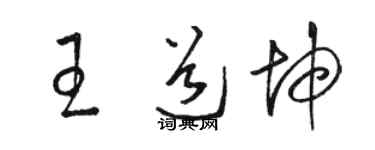 駱恆光王道坤草書個性簽名怎么寫