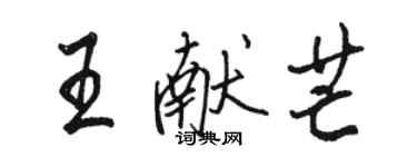 駱恆光王獻芒行書個性簽名怎么寫