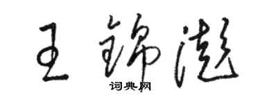 駱恆光王錦澎草書個性簽名怎么寫