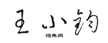 駱恆光王小鈞草書個性簽名怎么寫
