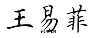 丁謙王易菲楷書個性簽名怎么寫