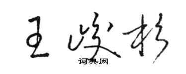 駱恆光王峻杉草書個性簽名怎么寫