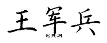 丁謙王軍兵楷書個性簽名怎么寫