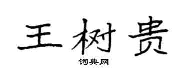 袁強王樹貴楷書個性簽名怎么寫