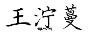 丁謙王濘蔓楷書個性簽名怎么寫