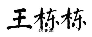 翁闓運王棟棟楷書個性簽名怎么寫