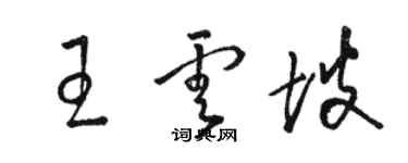 駱恆光王雲坡草書個性簽名怎么寫