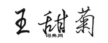 駱恆光王甜菊行書個性簽名怎么寫