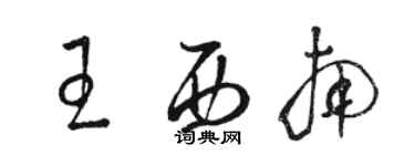 駱恆光王西南草書個性簽名怎么寫