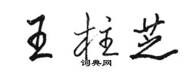 駱恆光王柱芝行書個性簽名怎么寫