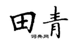 丁謙田青楷書個性簽名怎么寫