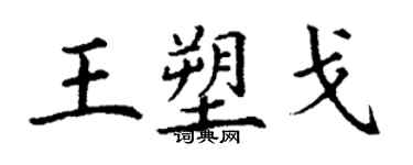 丁謙王塑戈楷書個性簽名怎么寫