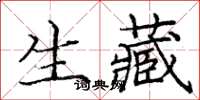 龐中華生藏楷書怎么寫