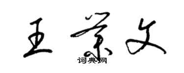 梁錦英王業文草書個性簽名怎么寫