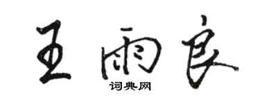 駱恆光王雨良行書個性簽名怎么寫