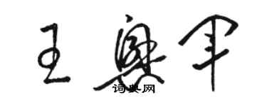 駱恆光王興軍草書個性簽名怎么寫