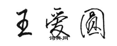 駱恆光王愛圓行書個性簽名怎么寫